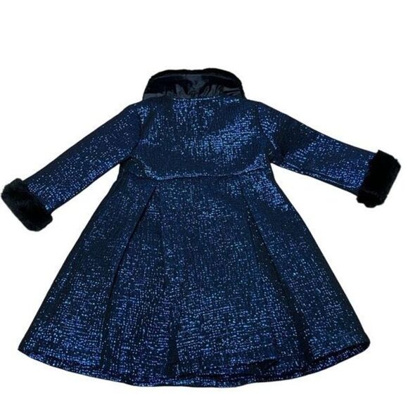 Blueberi Boulevard Stunning Formal Two Piece Dress and Coat set Faux Fur 2T - Picture 3 of 5
